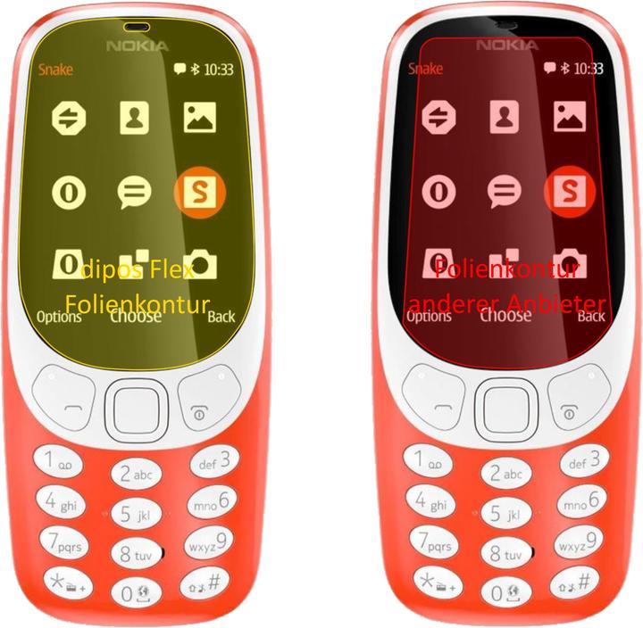 Produktbild Dipos Displayschutzfolie Full-Cover 3D (3 Stück, Nokia 3310 2G, Nokia 3310 3G)