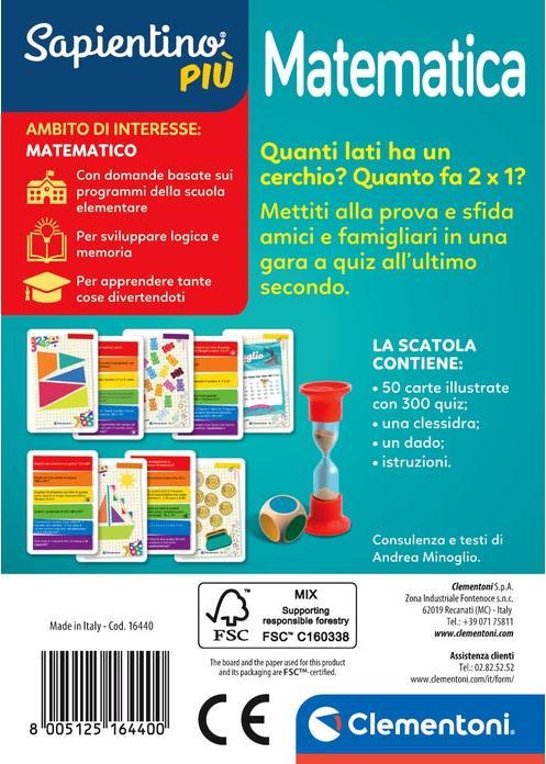 Etichetta energetica Clementoni Sapientino - Testa a Testa: Matematica (Italiano)