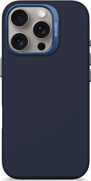 Actual product image Decoded AntiMicrobial Silicone Backcover Case with MagSafe for iPhone 16 Pro - Navy Blue (Apple iPhone 16 Pro)