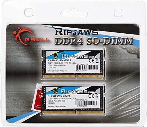 Actual product image G.Skill Ripjaws (2 x 16GB, 2666 MHz, DDR4-RAM, SO-DIMM)