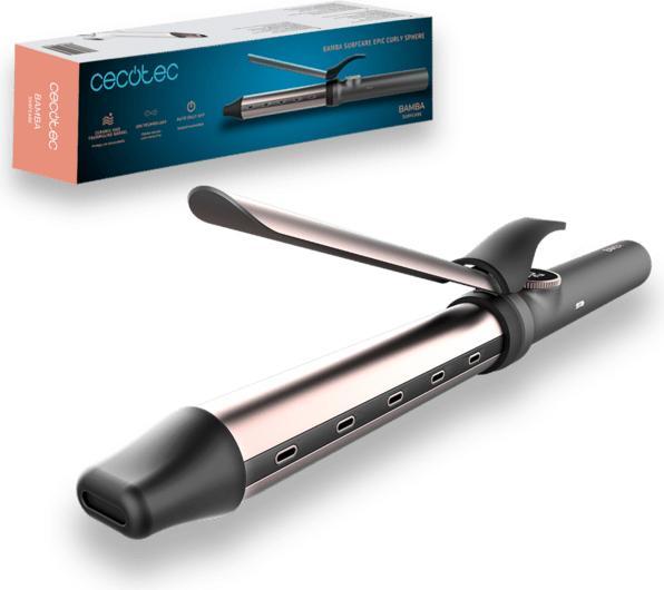 Actual product image Cecotec Manual Curling Iron Bamba SurfCare Epic Curly Sphere 32mm Ceramic and Tourmaline Temperature (32 mm)