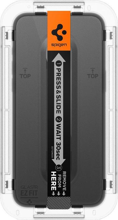 Actual product image Spigen TEMPERED GLASS GLAS.TR "EZ FIT" FC 2-PACK IPHONE 15 BLACK (2 Piece, Apple iPhone 15)