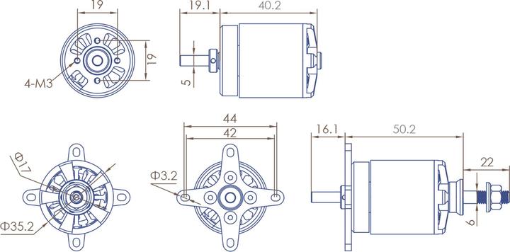 Produktbild Planet-Hobby joker 3542-6,5 v3 800 kv brushless motor