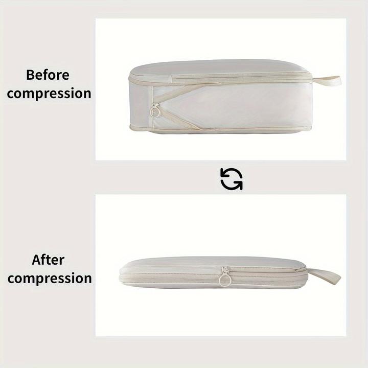 Actual product image Only-Bags.Store 6-piece set of elegant polyester packing cubes, compressible travel organiser bags for luggage