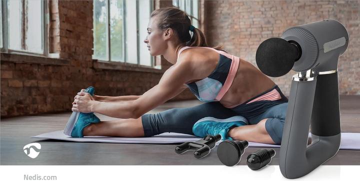 Actual product image Nedis Sports Massage Gun Battery Operated Built-in Lithium Ion Rechargeable 6 Massage Modes U