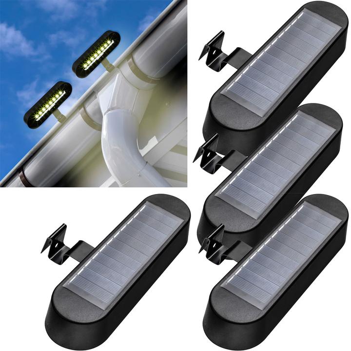Actual product image HI Set of 4 solar gutter lights, black (IP44)