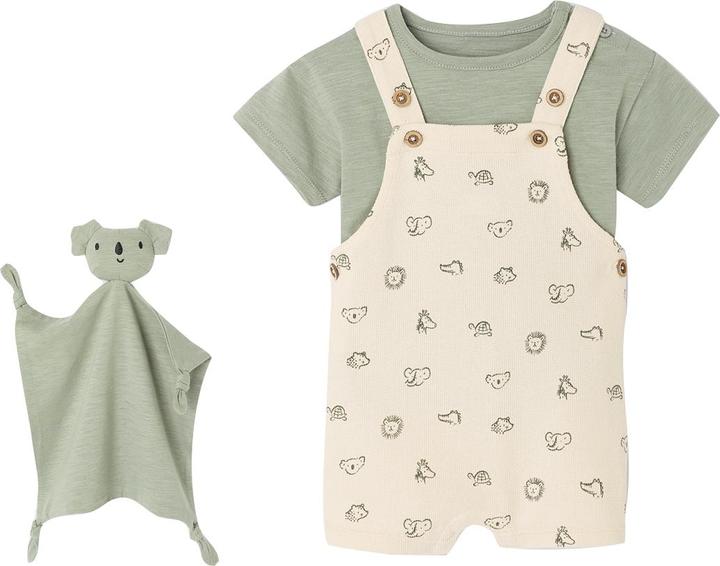 Actual product image Vertbaudet Baby Geschenk-Set: T-Shirt, Latzshorts & Schmusetuch (74)