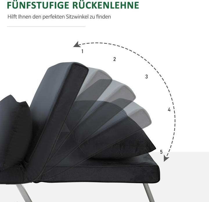 Produktbild Homcom Schlafsessel mit Rückenkissen und Bettfunktion