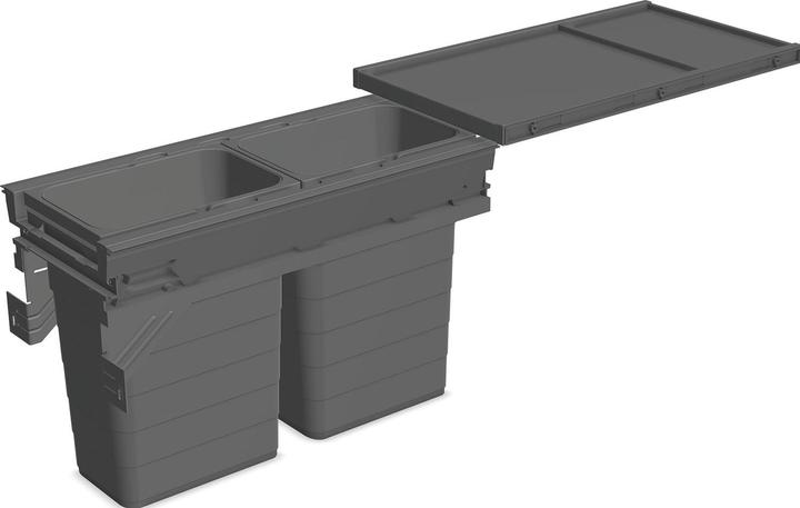 Produktbild Ninka Mülltrennsystem Set eins2fünf 2 Fächer für KB 300/NL 500, grau (8 l)