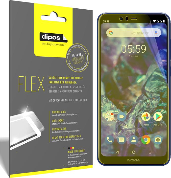 Actual product image Dipos Screen Protector Full-Cover 3D (2 Piece, Nokia 5.1 Plus)