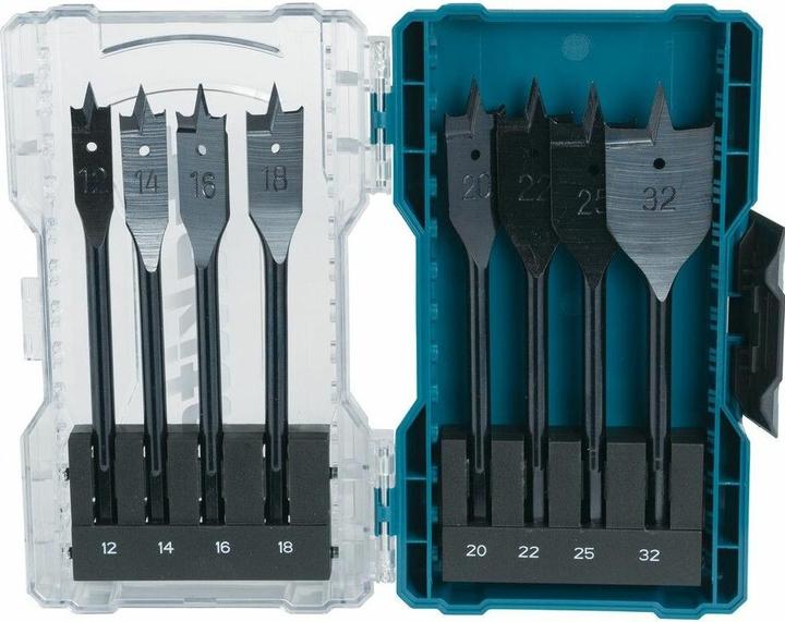 Makita Flat milling drill set 8 pcs. (12, 14, 16, 18, 20, 22, 25, 32 mm)
