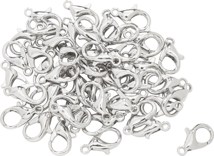 Immagine prodotto VBS Chiusura aragosta XXL "12 mm", 50 pezzi, placcata argento
