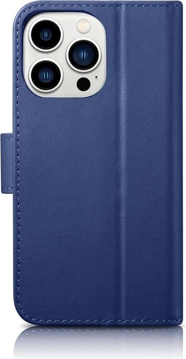 Produktbild iCarer Hülle Wallet 2 in1 Hülle iPhone 14 Pro Max. Leder Flip Case Anti-RFID Blau (WMI14220728-BU) (Apple iPhone 14 Pro Max)