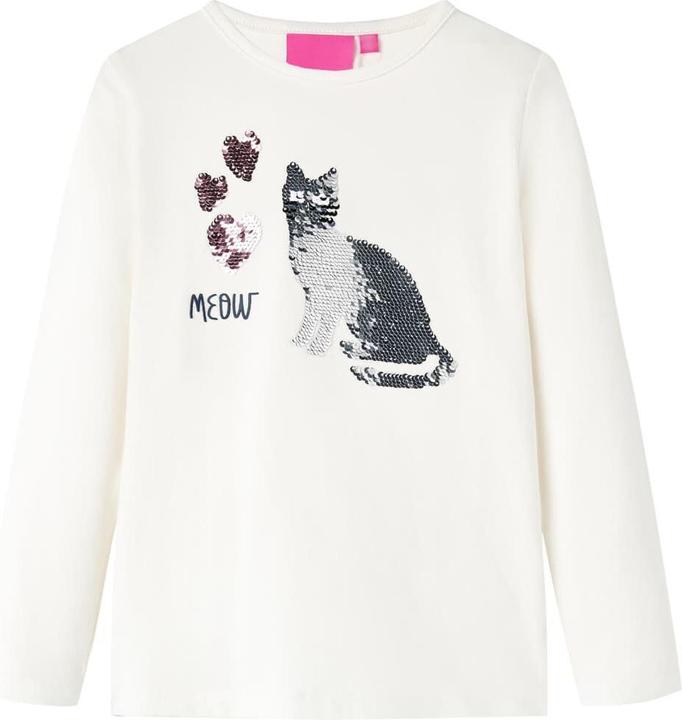 VidaXL Kinder-Langarmshirt Ecru 104,Material: 95 % Baumwolle. 5 (104)