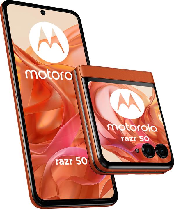 Actual product image Motorola Razr 50 (256 GB, Spritz Orange, 6.90", SIM + eSIM, 52.43 Mpx, 5G)