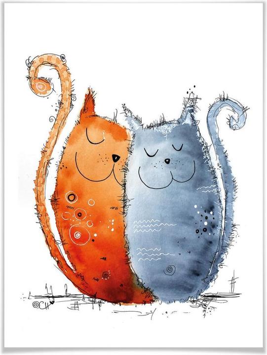 Produktbild Trenddeko Hagenmeyer - Verliebte Katzen (24 x 30 cm)