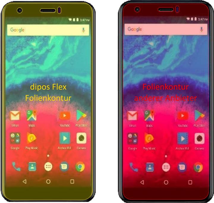 Produktbild Dipos Displayschutzfolie Full-Cover 3D (3 Stück, Archos Core 55S)