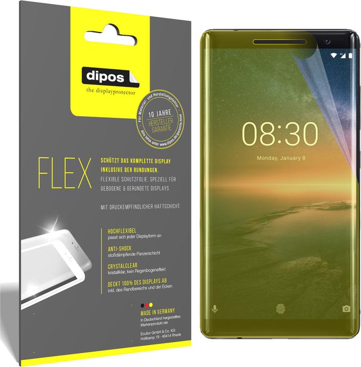 Produktbild Dipos Displayschutzfolie Full-Cover 3D (2 Stück, Nokia 8 Sirocco)
