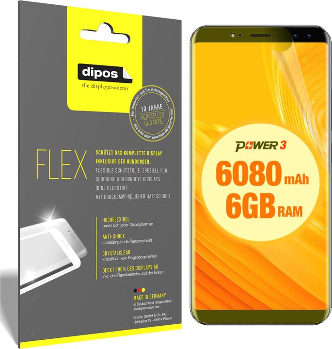 Actual product image Dipos Screen Protector Full-Cover 3D (3 Piece, Ulefone Power 3)