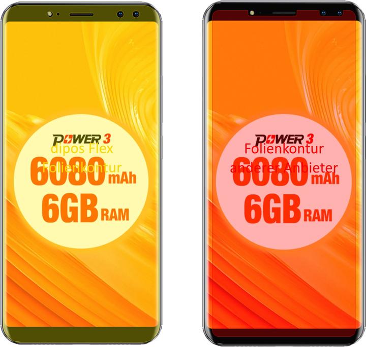 Actual product image Dipos Screen Protector Full-Cover 3D (3 Piece, Ulefone Power 3)