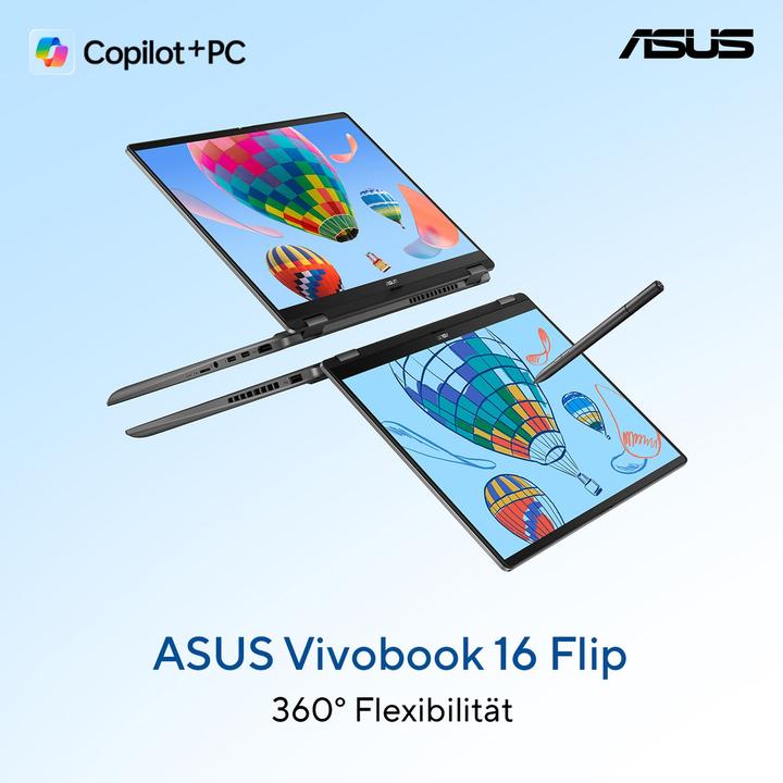 Produktbild ASUS Vivobook 16 Flip (16", Intel Core Ultra 5 226V, 16 GB, 512 GB, DE)