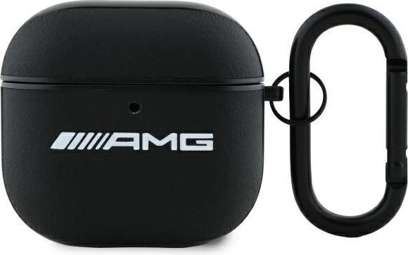 Mercedes Étui AMG en cuir blanc Logo na AirPods 4 - czarne / biaÅe