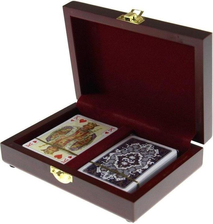 Actual product image Piatnik PIA2800 - Luxury cassette - wood (for bridge/poker)