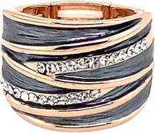 Actual product image Signé Signè ring ladies ring rose gold-plated grey elastic rhodium-plated One Size No.24 (18, 19, 20, 21)