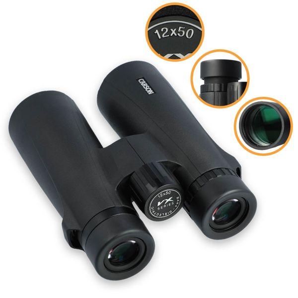 Actual product image Carson VX Series 12x50mm Full Sized High Definition Waterproof Binoculars Black VX250 (12 x, 50 mm)