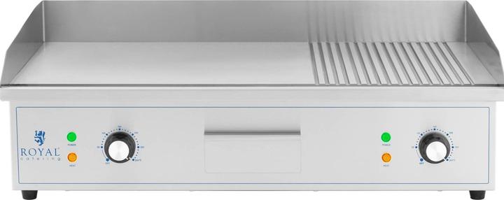 Produktbild Royal Catering Elektro Grillplatte Grillplatte Grill 727 x 420 mm geriffelt/glatt 3.000 W (0.00 kW)