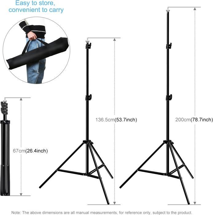 Image du produit Puluz 2x2m Photo Studio Background Stand Kit with Red / Blue / Green Backdrops (200 cm)