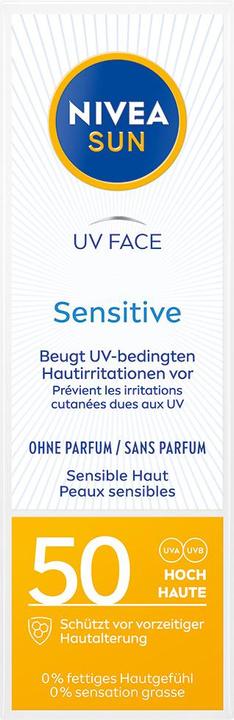 Immagine prodotto NIVEA Sensibile ai raggi UV (Crema solare viso, SPF 50, 50 ml, 69 g)