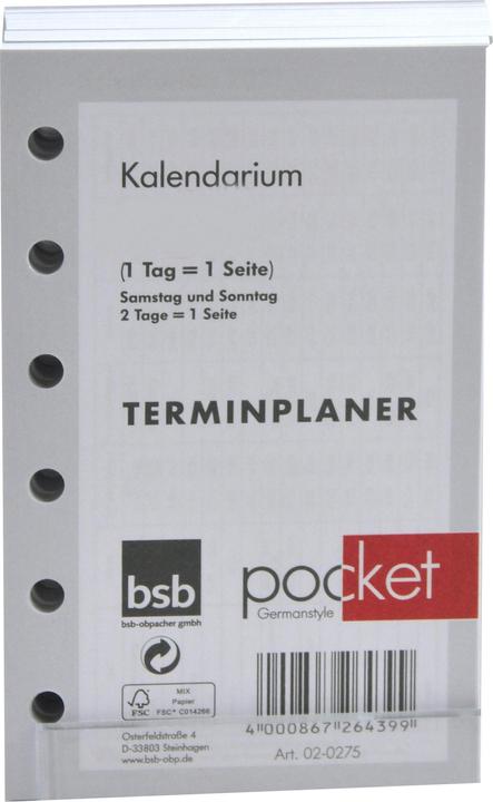 Immagine prodotto BSB-Obpacher Inserti calendario per timer circa A7 1 giorno/1 pagina (12 x 8 cm)