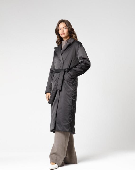 Actual product image Furnari Lined coat with belt - anthracite (42,46,48,50) (42, 44, 46, 48)