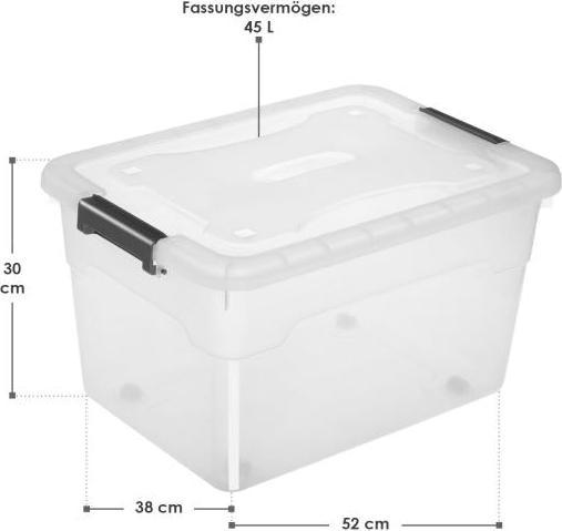 Immagine prodotto Juskys Set di scatole portaoggetti con coperchio (45 l)