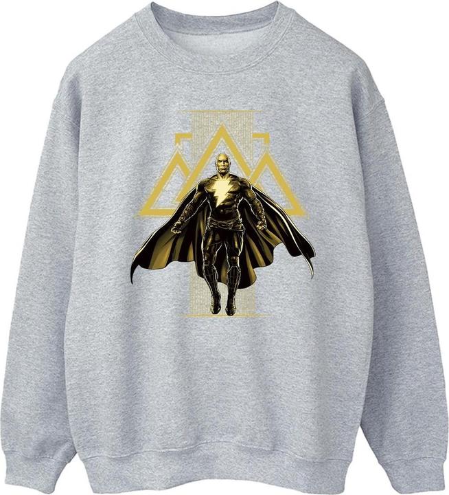 Schwarzes Adam Rising Sweatshirt aus Baumwolle mit goldenen Symbolen