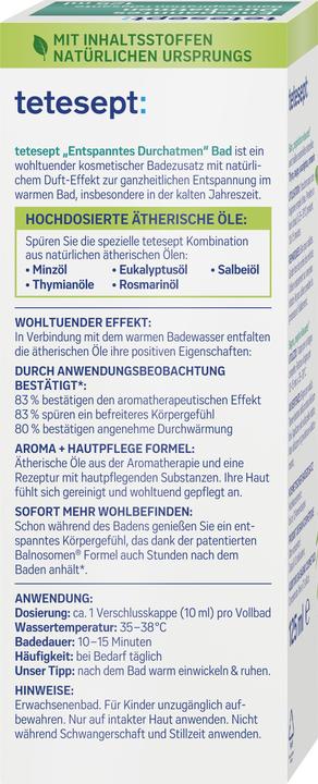 Actual product image Tetesept Relaxed Breathing 125ml (125 ml, Bath oil)