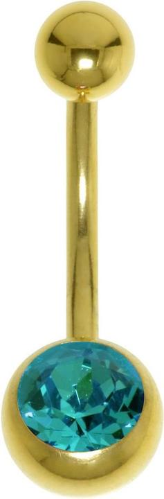 Bijouteria Bauchpiercing (Chirurgenstahl 316L, Premium Kristall, PVD Beschichtung (goldfarbig))