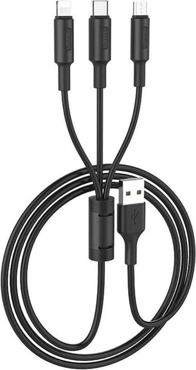 Image du produit Hoco Lightning / USB-C / MicroUSB Soarer X25 noir (1 m, USB 3.0)