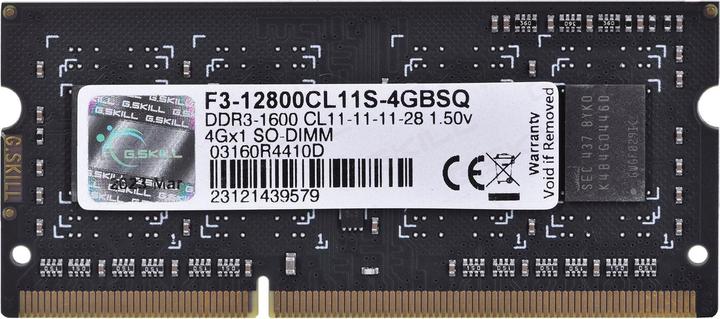 Produktbild G.Skill Standard (1 x 4GB, 1600 MHz, DDR3-RAM, SO-DIMM)