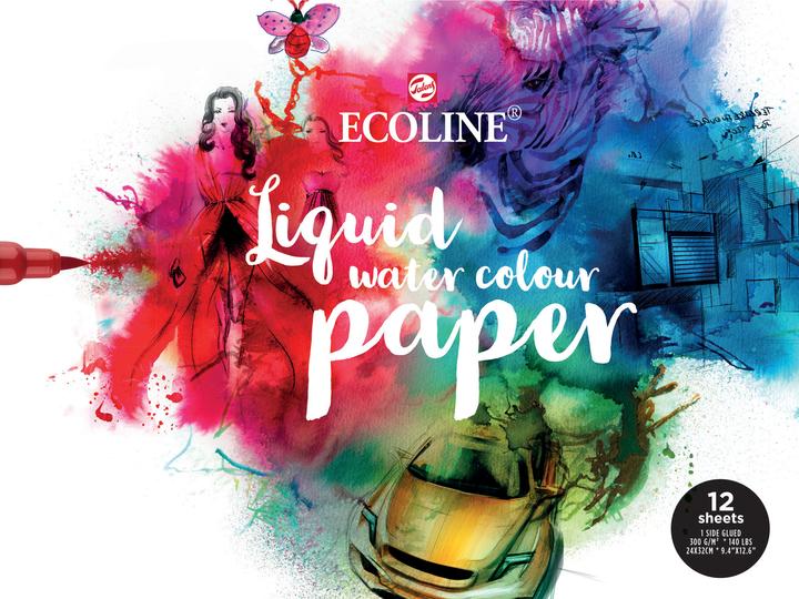 Talens Papier Ecoline Mix (24 x 32 cm, Speziallineatur, Weicher Einband)