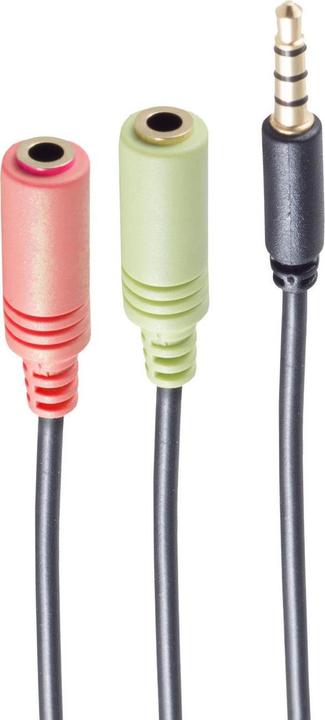 Produktbild Shiverpeaks BS14-05041 - 2 x 3.5mm - Weiblich - 3.5mm - Männlich - 0,25 m - Schwarz (0.25 m, 3.5mm Klinke (AUX))