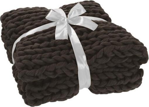 J-Line Coperta a maglia grossa Cozy 127x152 cm - antracite (127 x 152 cm)