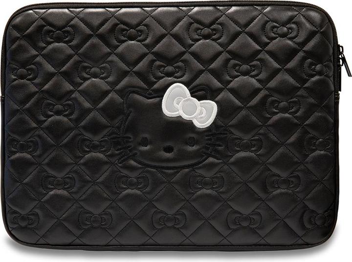 Actual product image Hello Kitty Sleeve HKCSZPEKHBPK 14" czarny/black Zip PU Quilted Bows (14")