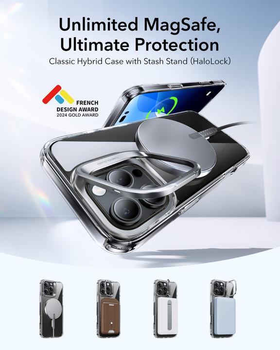 Image du produit ESR Classic Hybrid HaloLock Case mit Stash Stand (Apple iPhone 16 Pro Max)