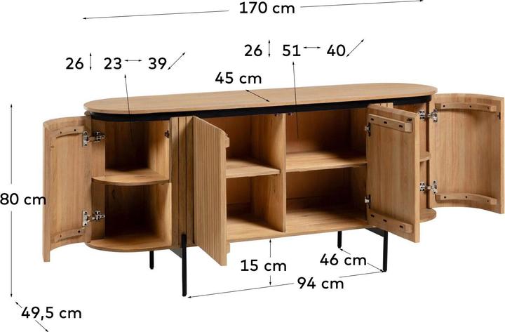 Actual product image Kave Home Licia (170 x 80 x 50 cm)