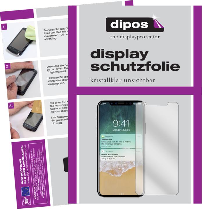 Produktbild Dipos Displayschutzfolie Crystalclear (4 Stück, Apple iPhone X)