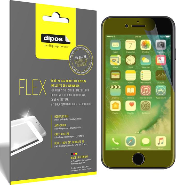 Dipos Displayschutzfolie Full-Cover 3D (3 Stück, Apple iPhone 8 Plus)