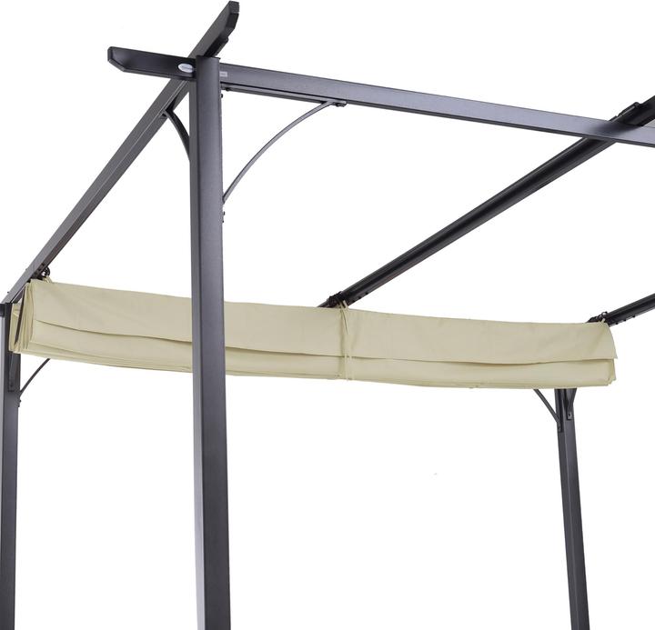 Produktbild Outsunny Pergola Pavillon 3 x 3 m mit Schiebedach, UV-Schutz Alu Beige (300 cm, 300 cm)