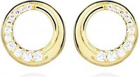 Actual product image Silver Cat Beautiful gold-plated earrings with cubic zirconia SC493